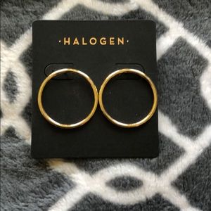 NWT  Halogen Gold hoop earrings from Nordstrom